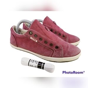 TAOS FOOTWEAR STAR STA-12644 CANVAS WOMEN SNEAKERS SHOES BURGUNDY RED SZ 9.5/40